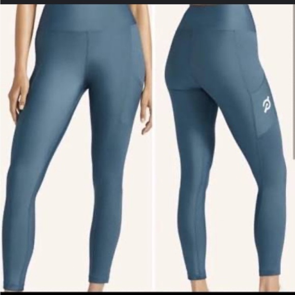 Peloton Pants - Pelton Leggings Athletic High Rise Show Up Pocket Teal Blue size Medium